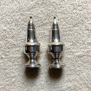 Vintage Columbia Sterling-plated Weighted Salt and Pepper Shakers